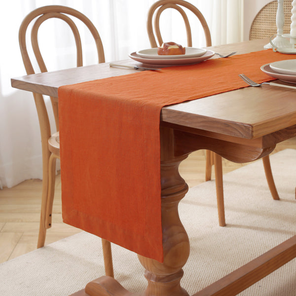 Premium French Linen Table Runner - Caramel