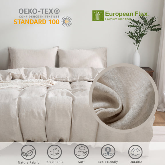 100% Linen Duvet Cover - Natural Linen Duvet Cover Only – Triton Linen