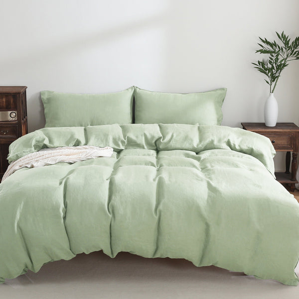 Pure French Linen Duvet Cover - Sage Duvet Cover Only