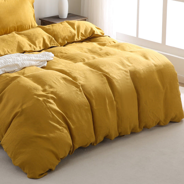 Pure French Linen Duvet Cover - Yellow Duvet Cover Only