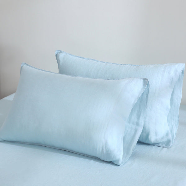 Pure French Linen Pillowcases (Set of 2) - Blue