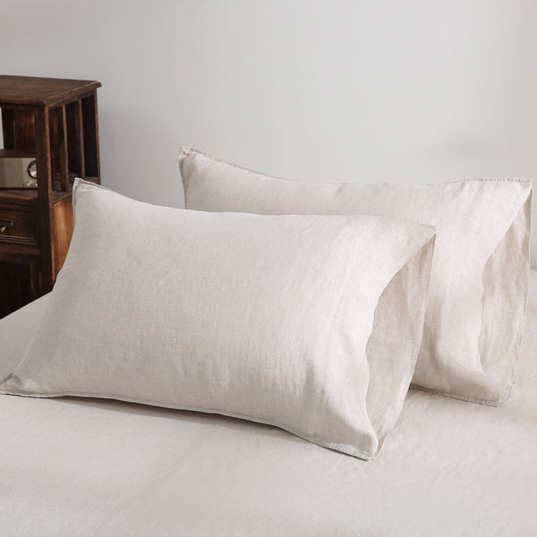 Pure French Linen Pillowcases (Set of 2) - Natural Linen