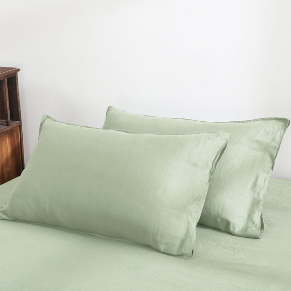 Pure French Linen Pillowcases (Set of 2) - Sage