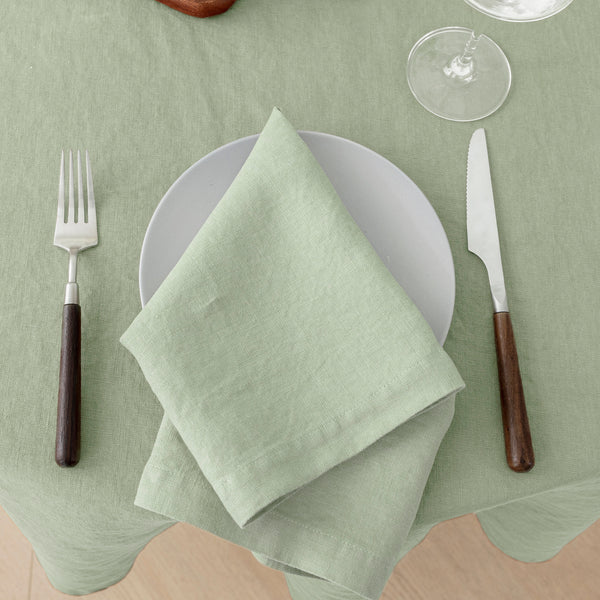 20'' x 20'' Pure French Linen Napkins Set of 4 - Sage