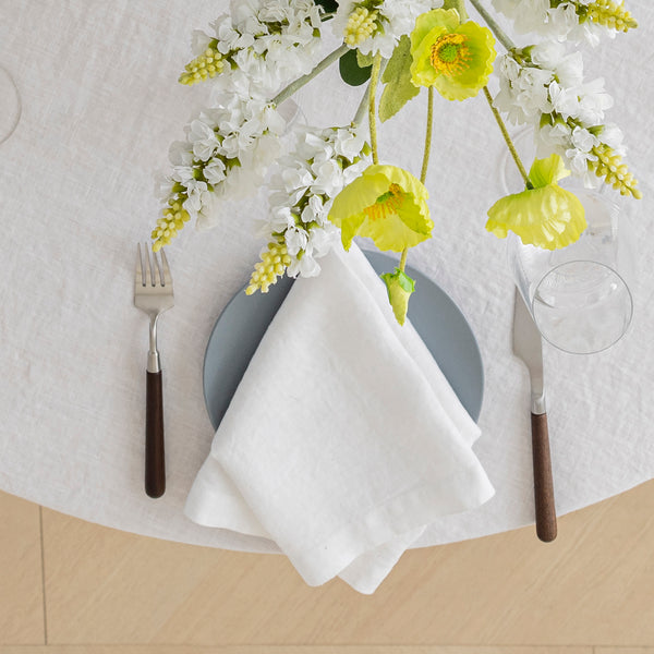 20'' x 20'' Pure French Linen Napkins Set of 4 - White